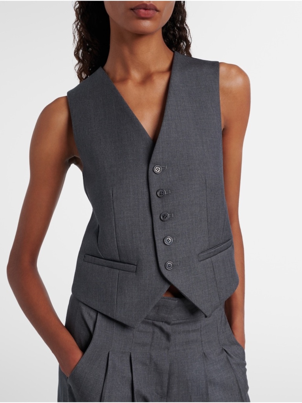 The Frankie Shop Gelso Tailored Vest – Dark Grey | XS | NWOT